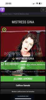 Humillación telefónica Mistress Gina